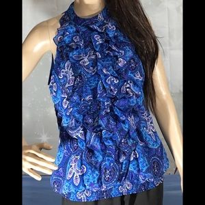 🦋Mossimo Blue Ruffle Blouse Top Medium🦋